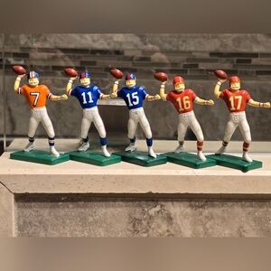 5 Tudor Games 1983 NFL QB's Giants Chiefs Broncos Football Player Figurines